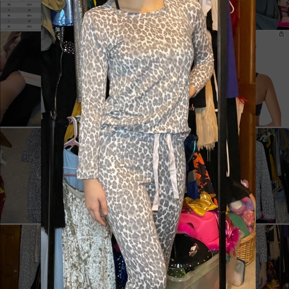Tahari Pajama/ loungewear cheetah set